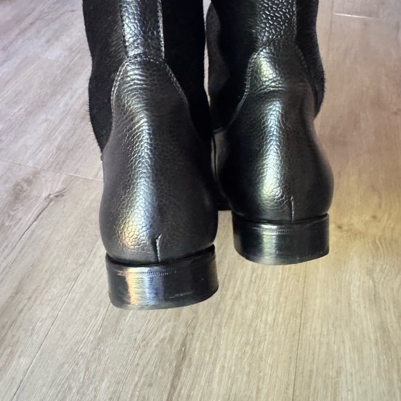 Black Leather Knee-High Boots - Picture 16 of 17